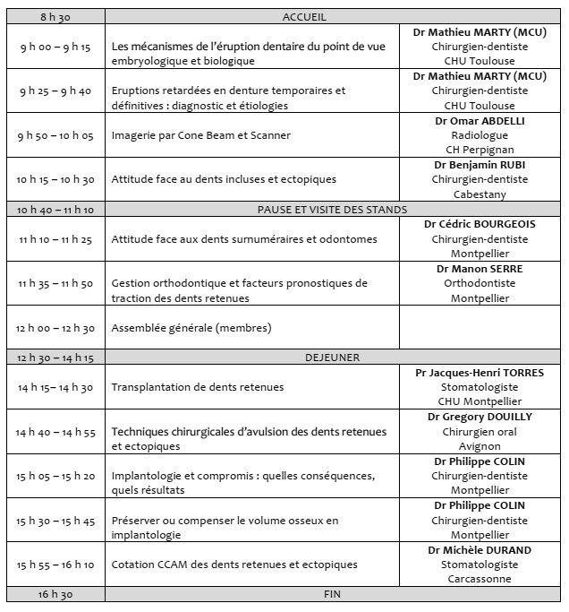 Programme de la 43e journée