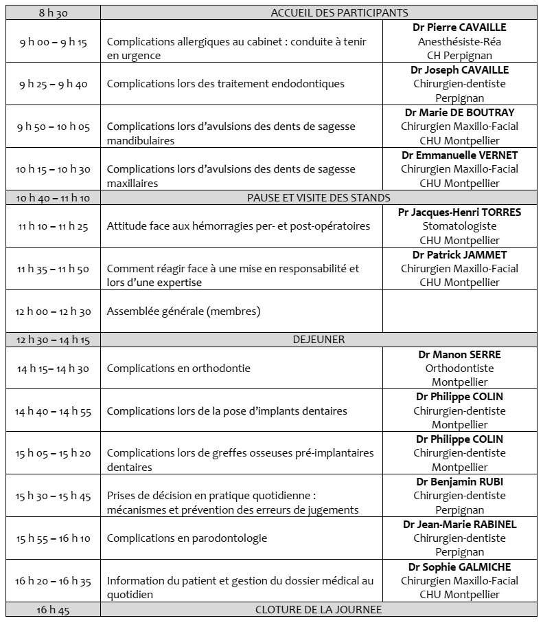 Programme de la 45e journée