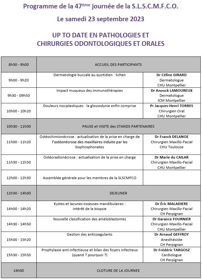 Programme de la 47e journée