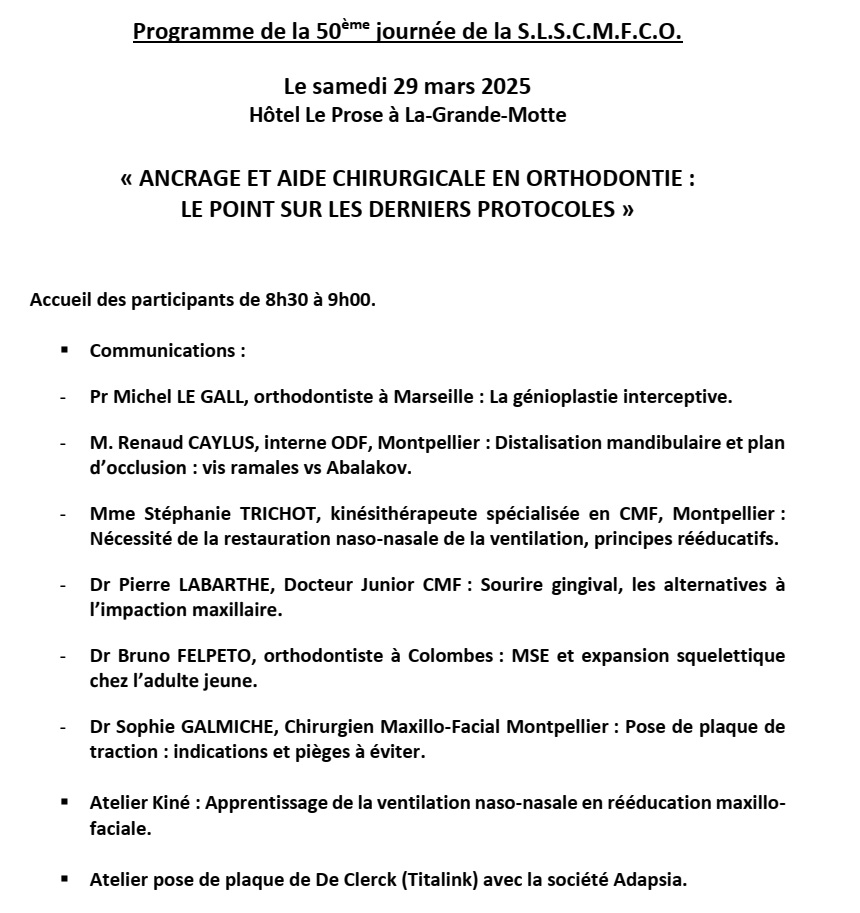 Programme de la 50 journée
